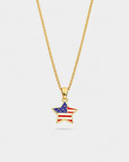 USA Lucky Star Charm Necklace | Gold 1