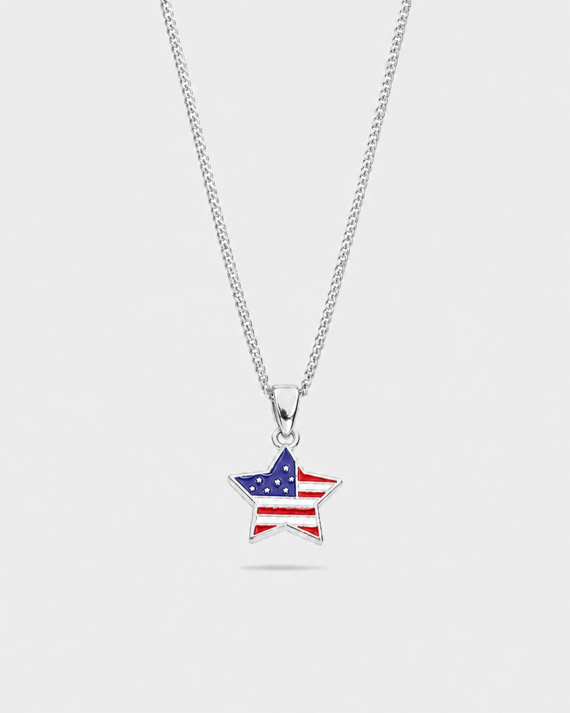 USA Lucky Star Charm Necklace | Silver 1