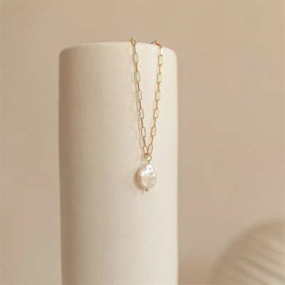 Kos Pearl Paperclip Necklace 4