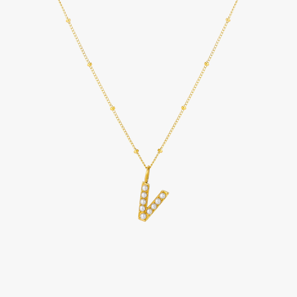Pearl Initial Necklace 30