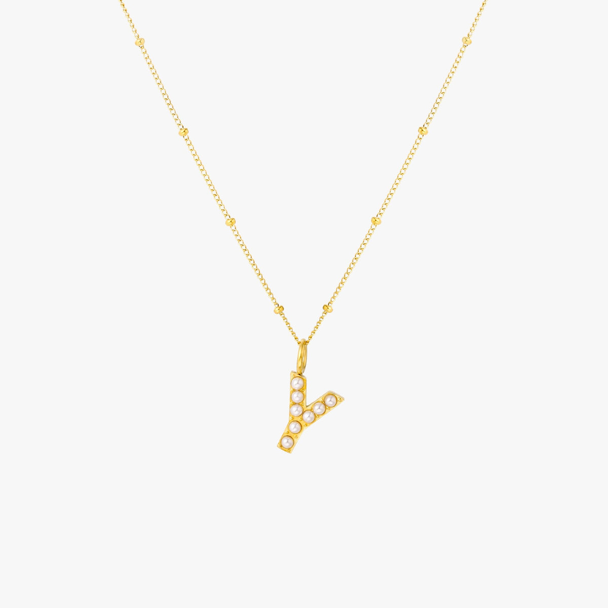 Pearl Initial Necklace 33