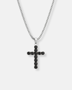 Zirconia Cross Necklace | Onyx Black 1