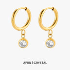 Birthstone Charm Hoops 13