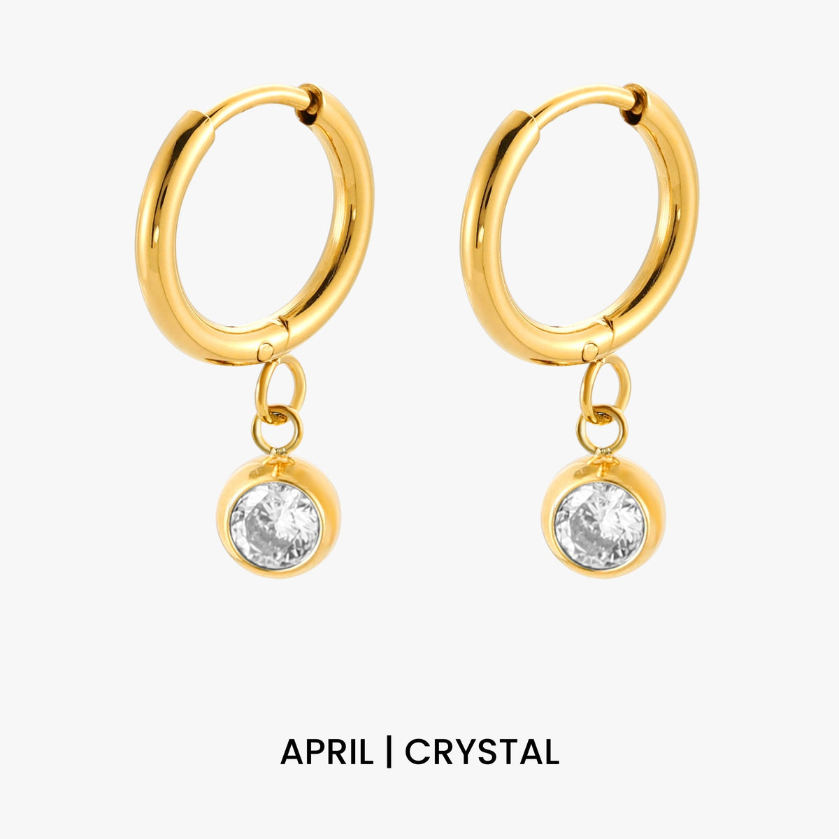 Birthstone Charm Hoops 13