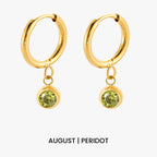 Birthstone Charm Hoops 17