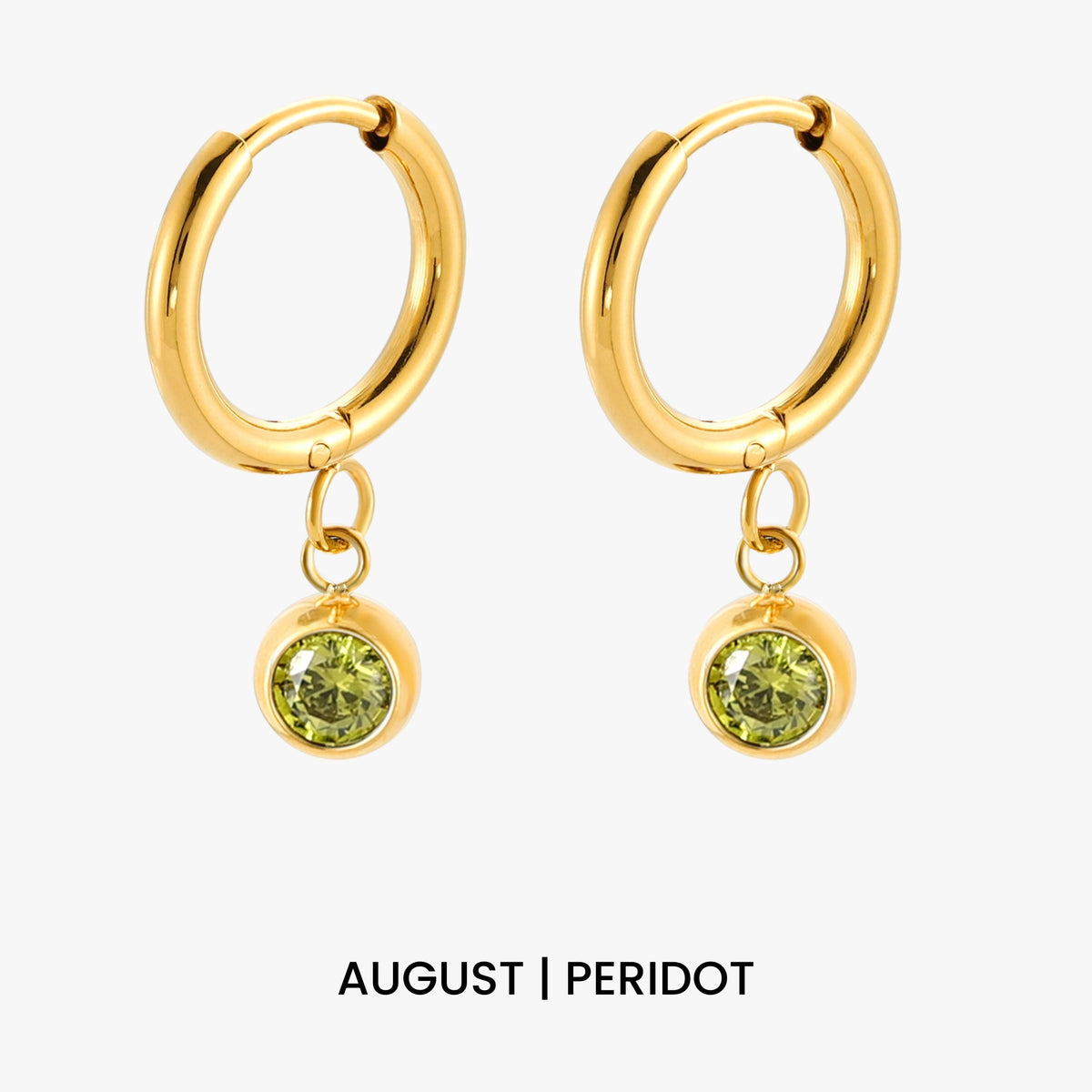 Birthstone Charm Hoops 17