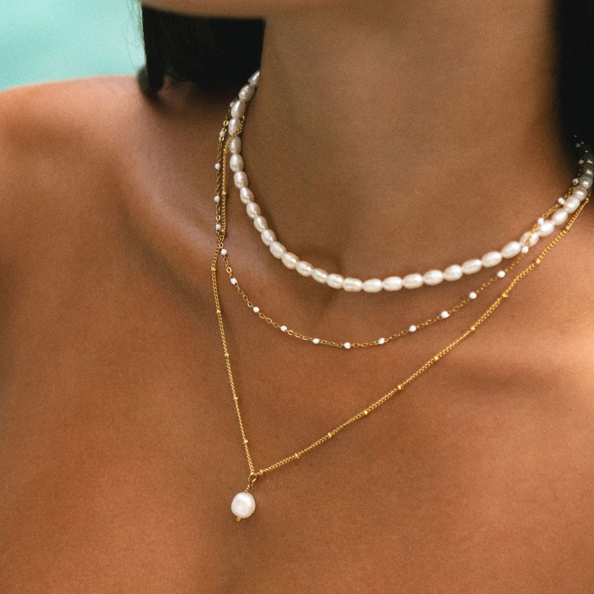 White Beaded Choker 10