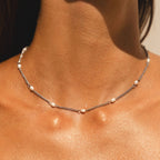 Dainty Gold Pearl Choker 13