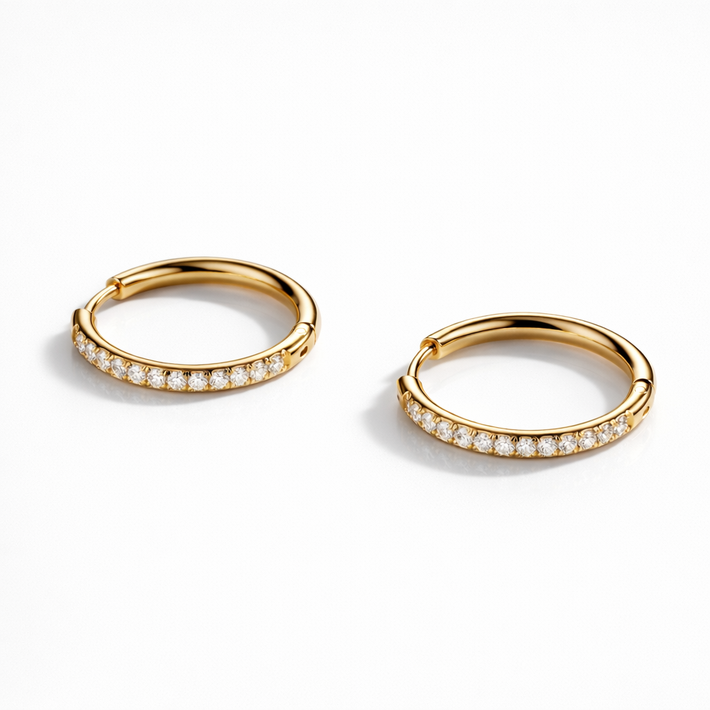 Large Pavé Hoops 2