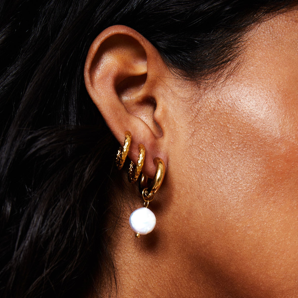 Chunky Pearl Hoops 4