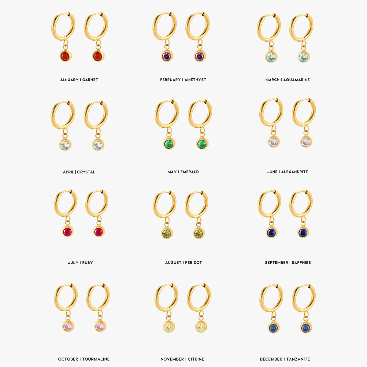 Birthstone Charm Hoops 4