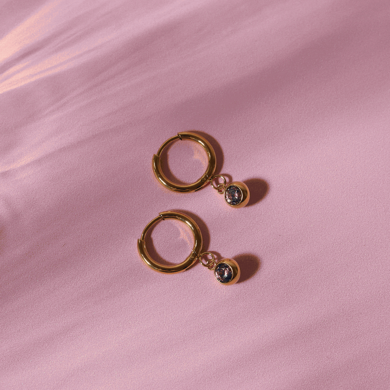 Birthstone Charm Hoops 9
