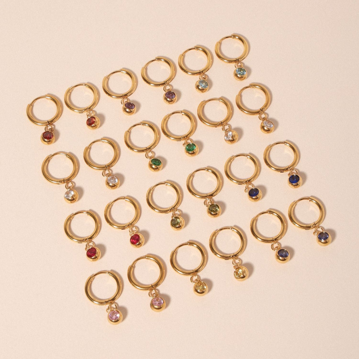 Birthstone Charm Hoops 2