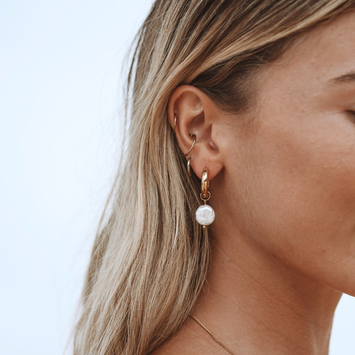 Chunky Pearl Hoops 5