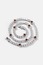 Clover Necklace | Burgundy Silver 4