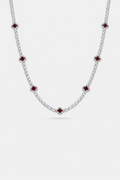 Clover Necklace | Burgundy Silver 1