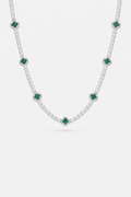 Clover Necklace | Malachite Silver 1