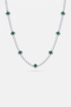 Clover Necklace | Malachite Silver 1