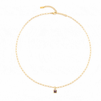 Paperclip Birthstone Necklace 14