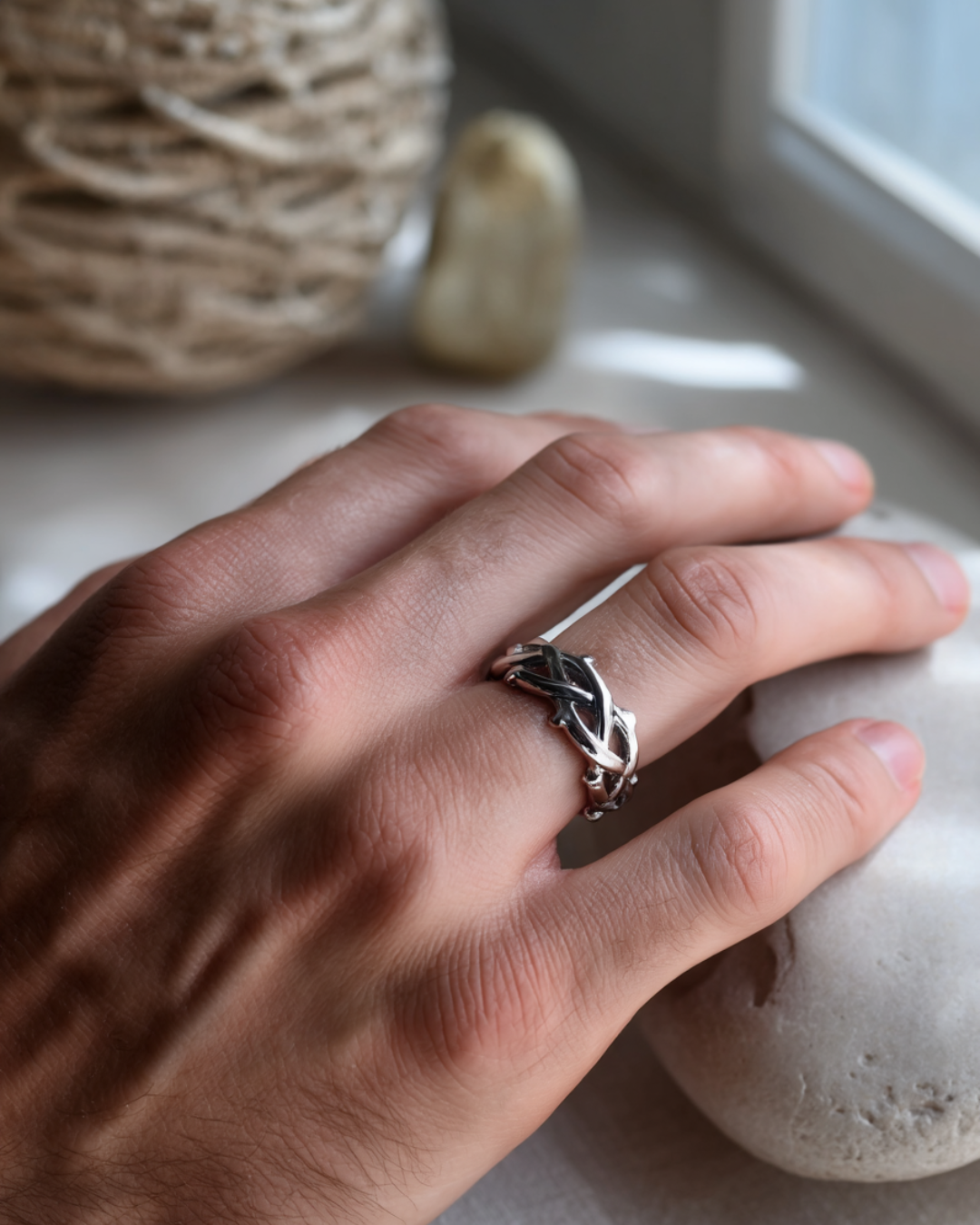Crown Of Thorns Ring I Silver 5