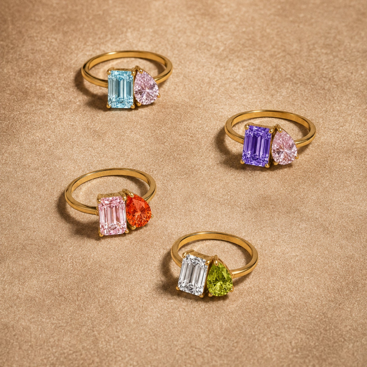 Toi et Moi Birthstone Ring 14