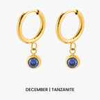 Birthstone Charm Hoops 21