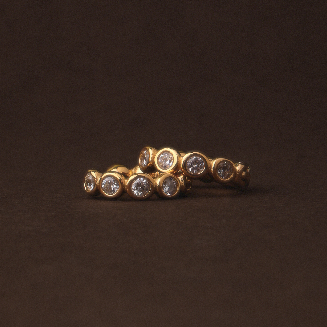 Beaded Diamond Hoops 6
