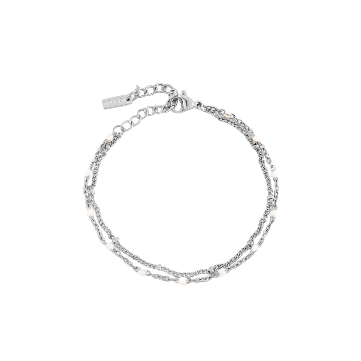 Double White Beaded Bracelet 11