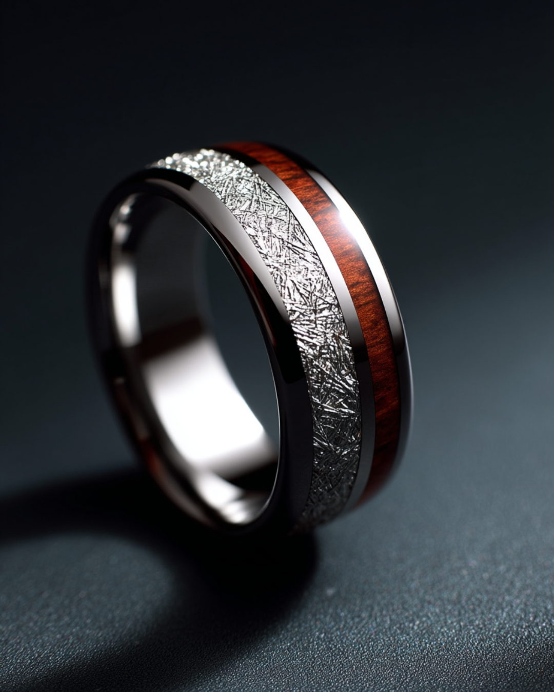 Duo Marée Acacia Ring | Natural Wood Inlay 4