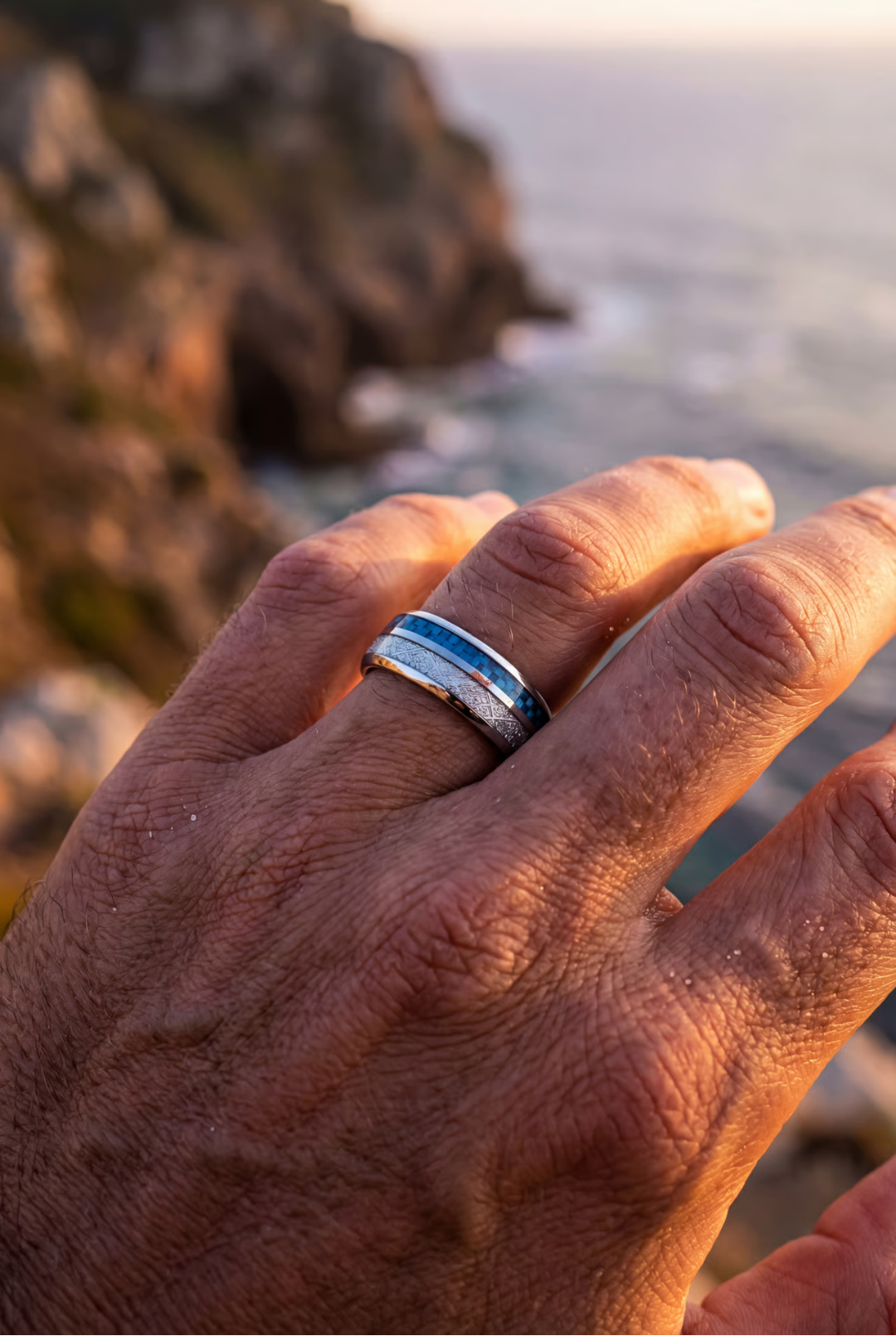 Duo Marée Ring | Blue Carbon 3