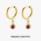 Birthstone Charm Hoops 11