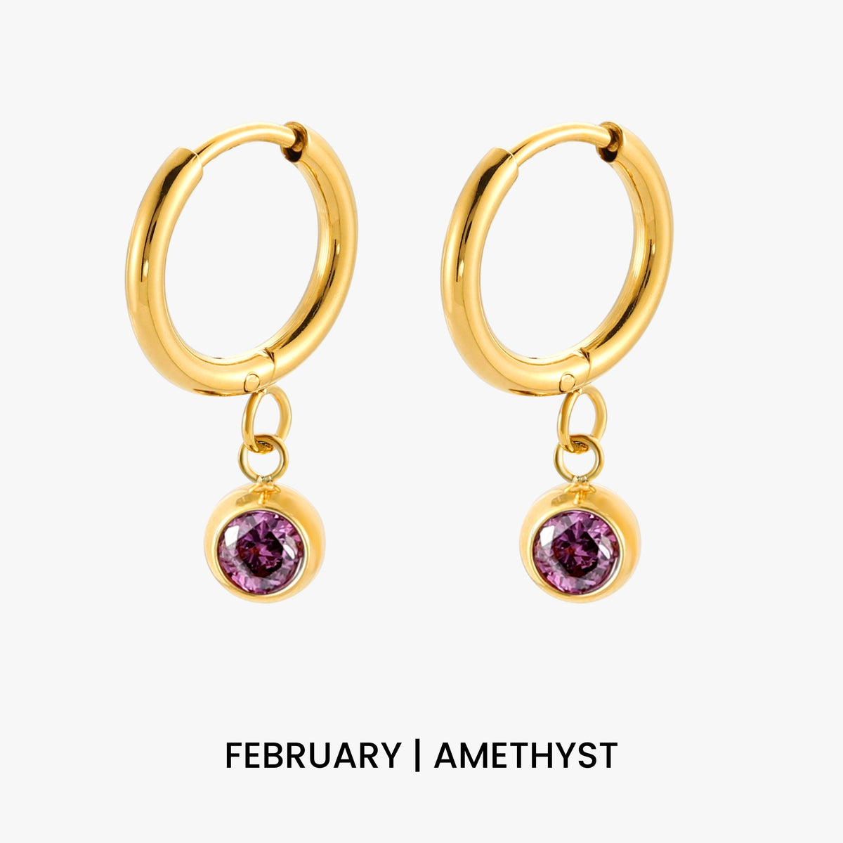 Birthstone Charm Hoops 11