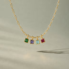 Paperclip Birthstone Necklace 15