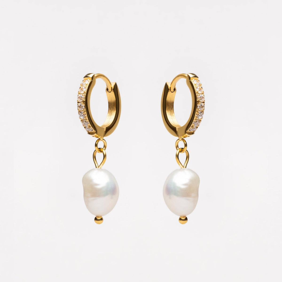 Freshwater Pearl Hoop Earrings 13