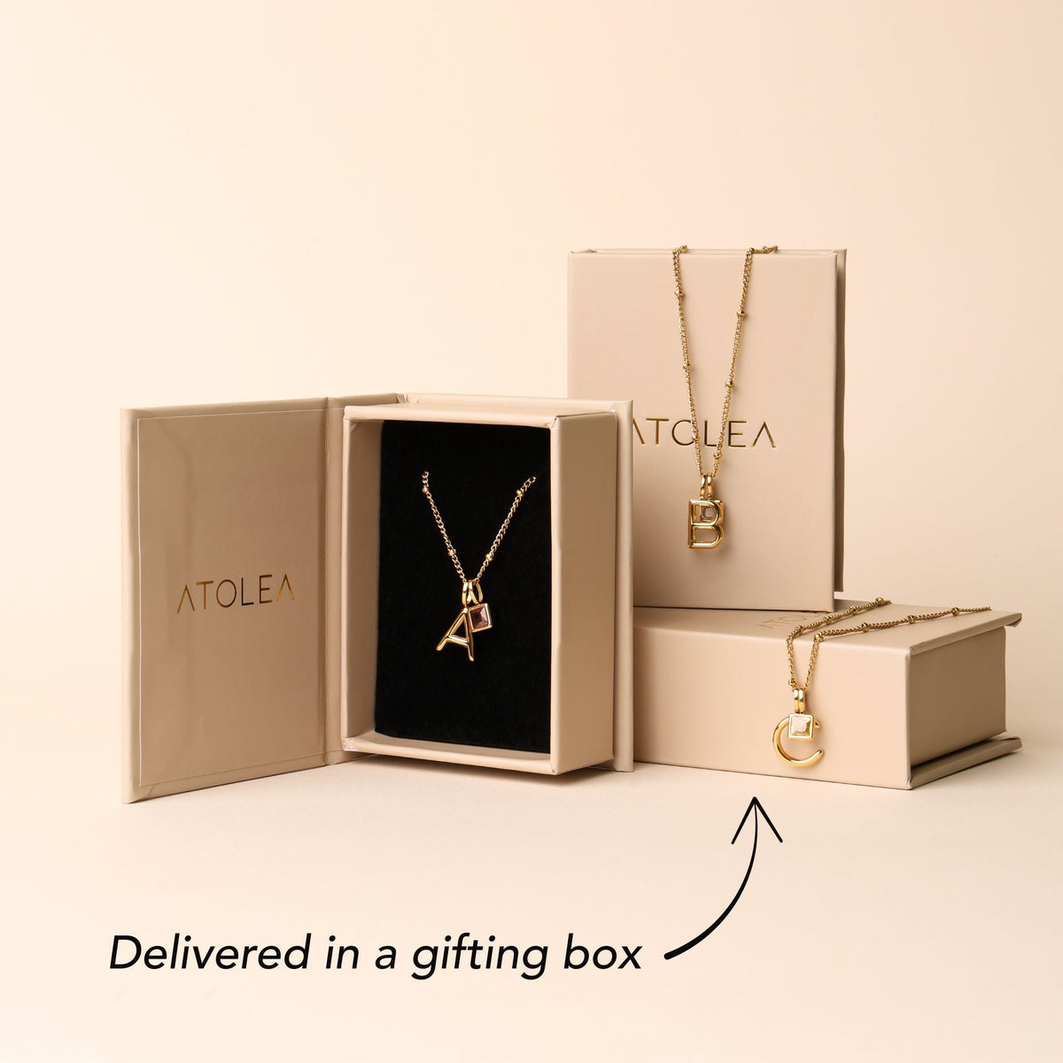Initial & Birthstone Charm Necklace 7
