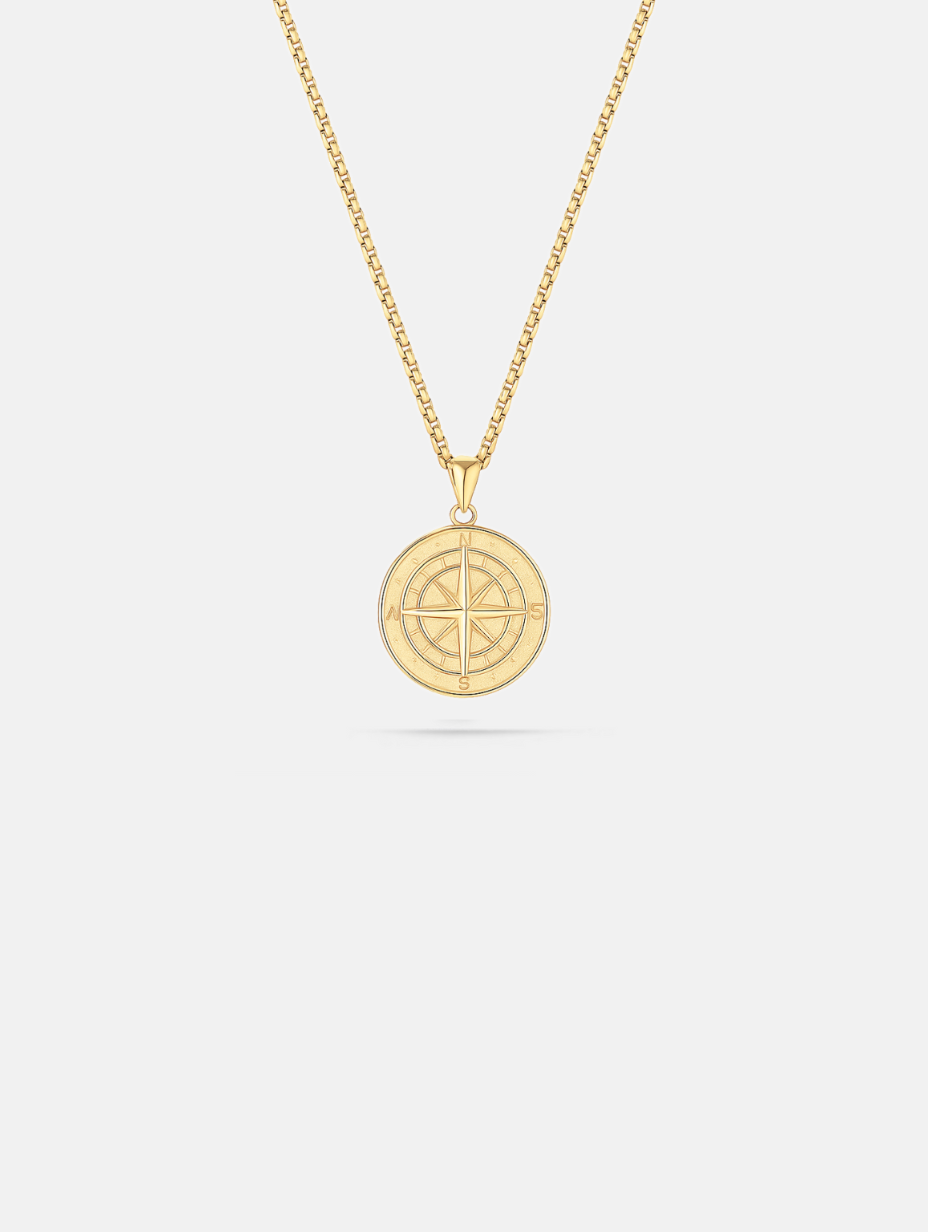 Pureform Compass Necklace | 14K Gold 1
