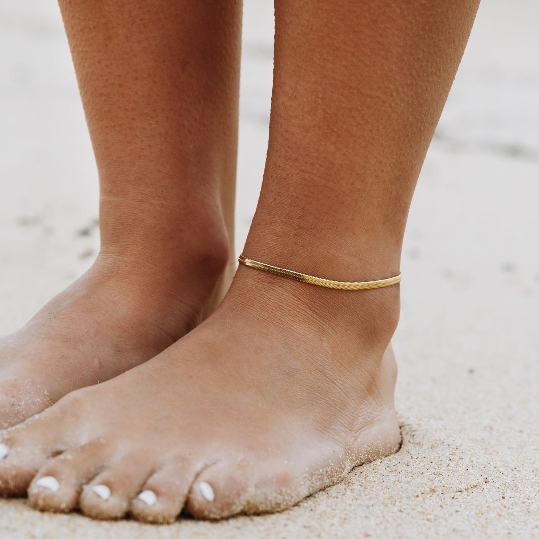 "Kauai" Herringbone Anklet 1