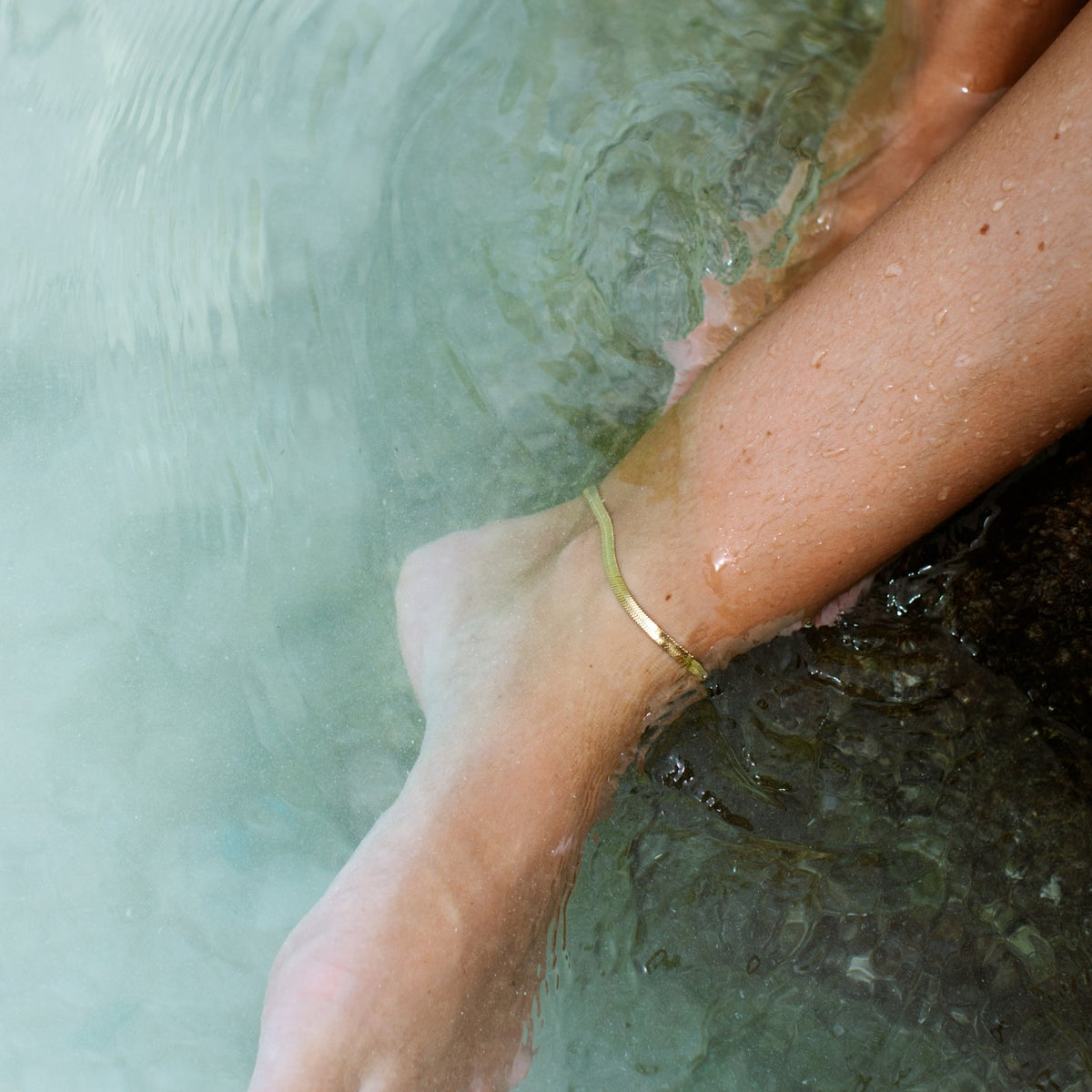 "Kauai" Herringbone Anklet 6