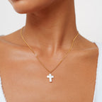 Mother of Pearl Cross Necklace 1