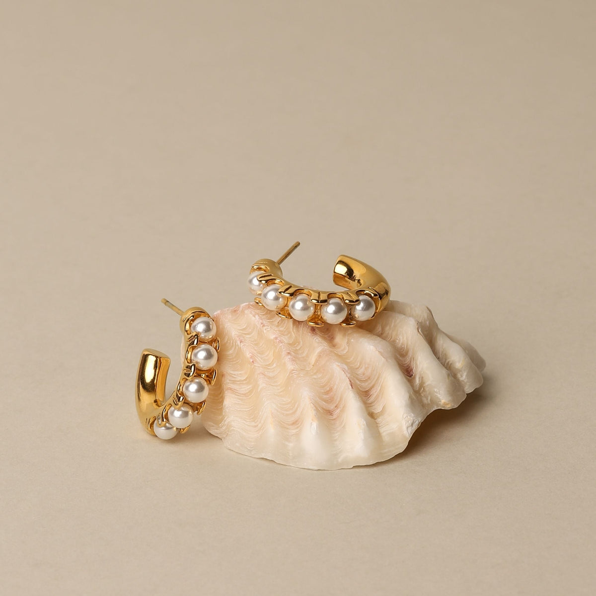 Mini Pearl Huggies Earrings 12
