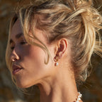 Hammered Pearl Hoop Earrings 18