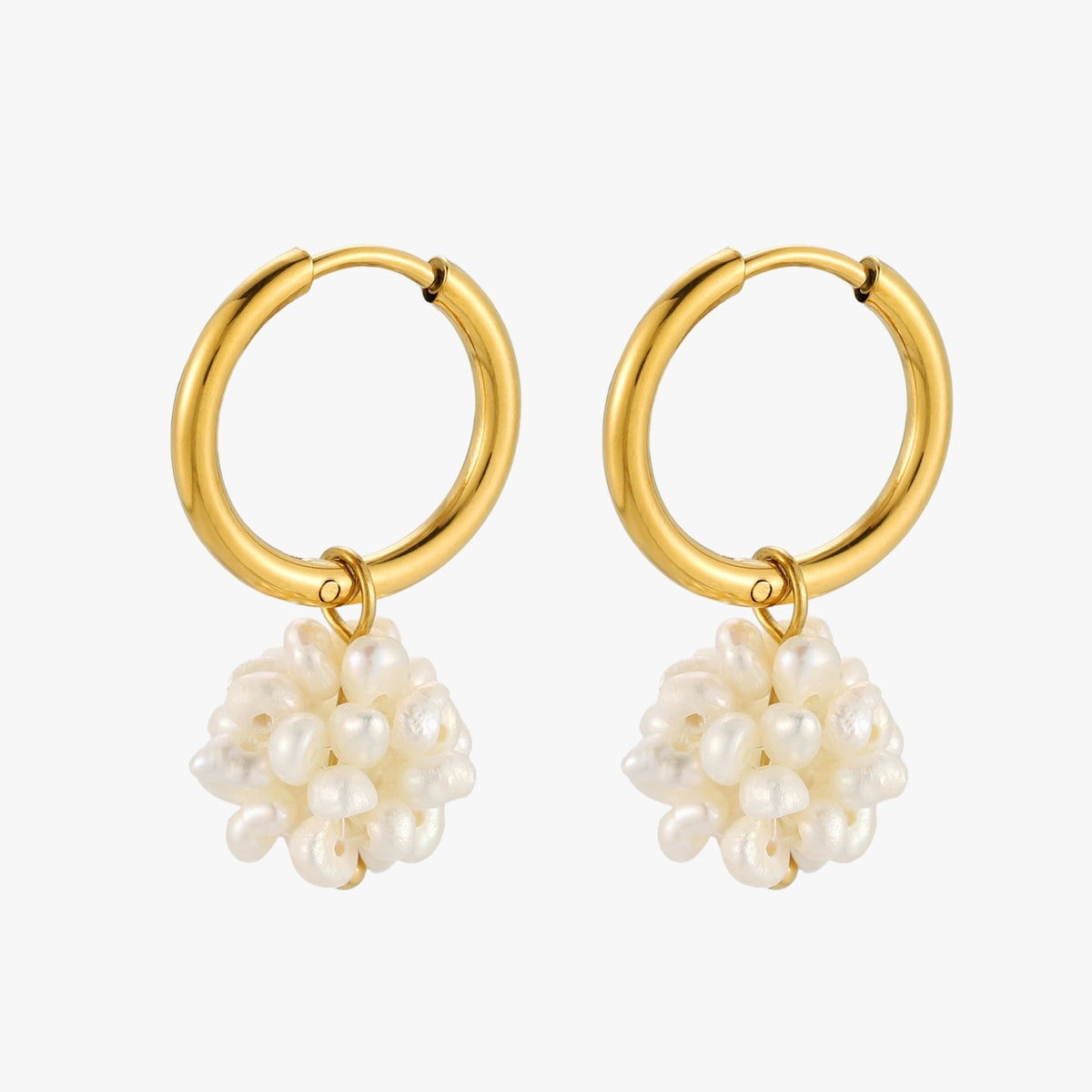 Tiny Pearls Hoops 2