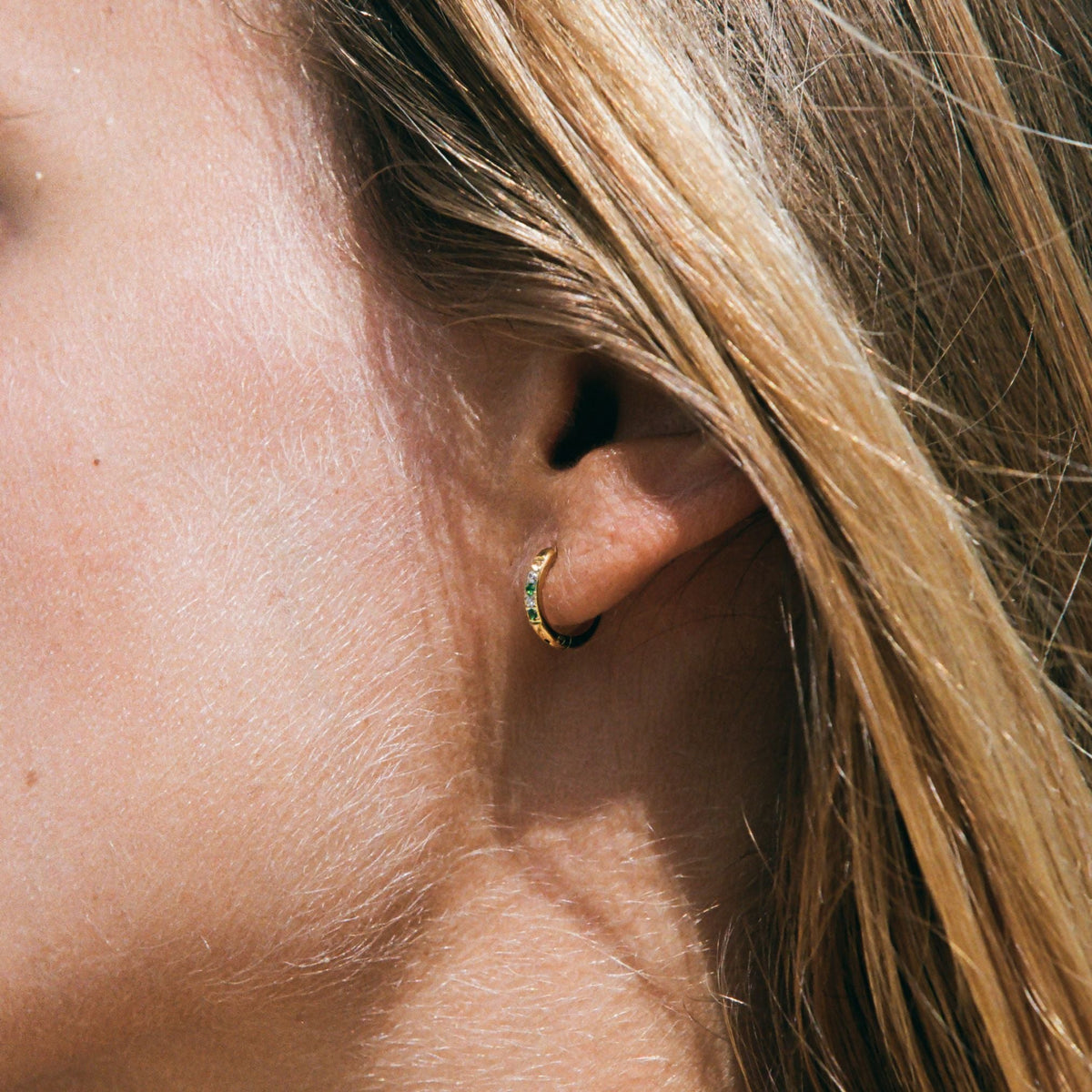 Oasis Green Hoops Earrings 2