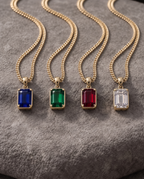 Emerald Pendant Necklace | 2 Carat 18K Gold 8