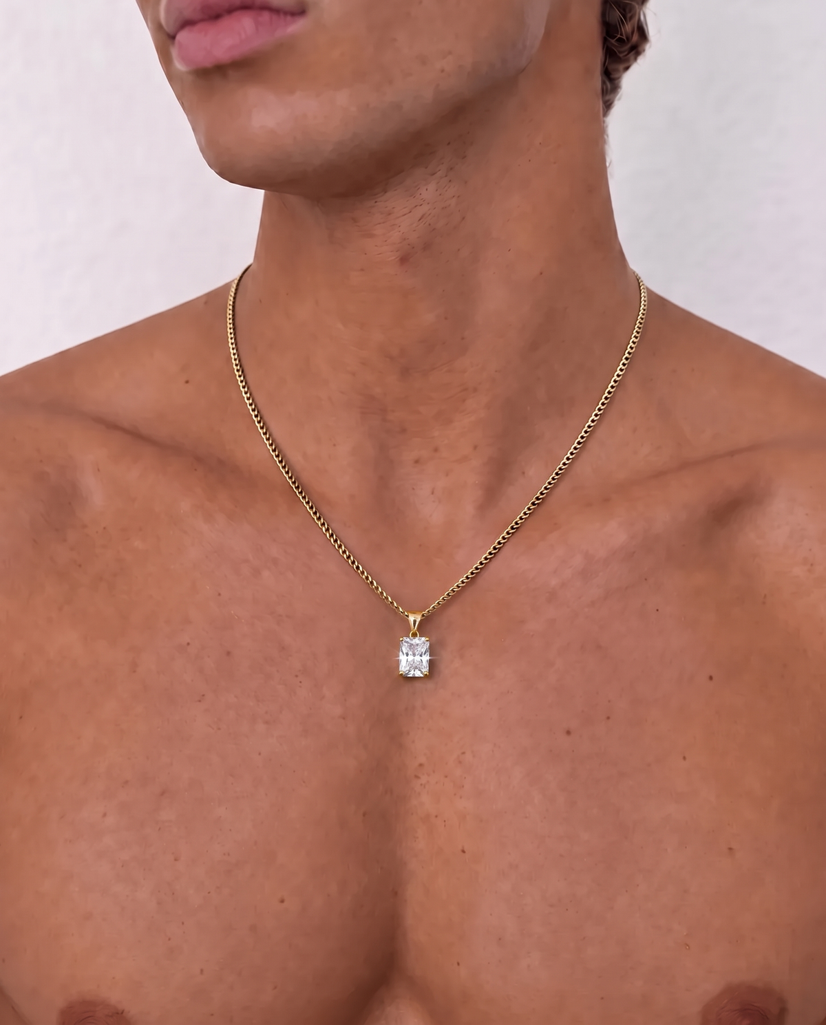Moissanite Pendant Necklace | 2 Carat 18K Gold 3
