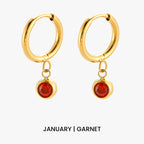 Birthstone Charm Hoops 10