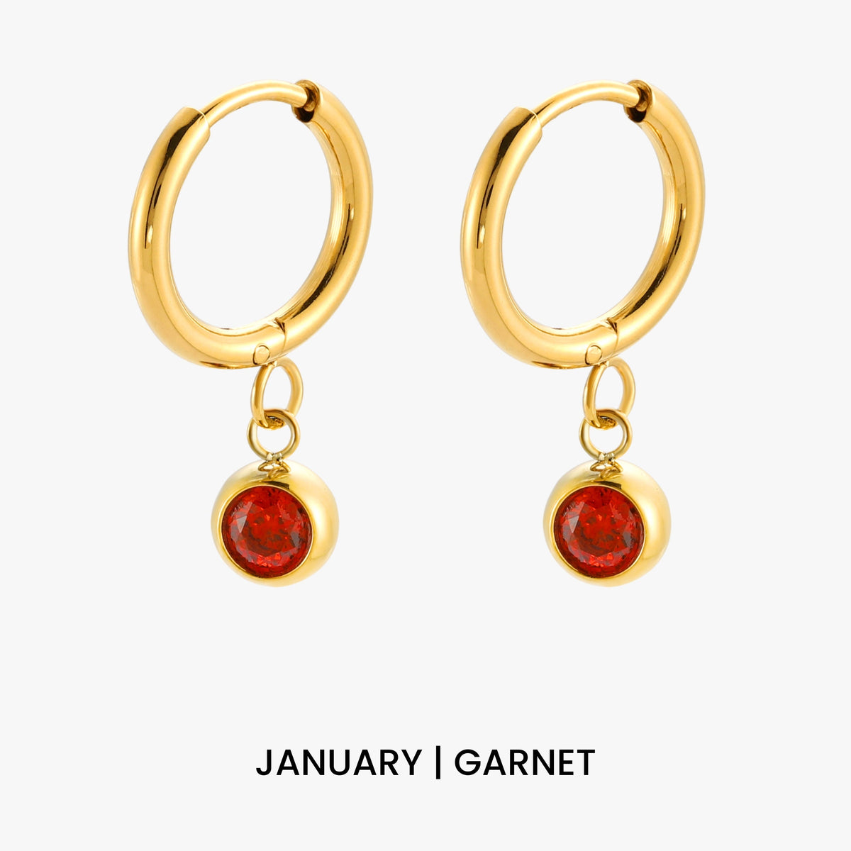 Birthstone Charm Hoops 10