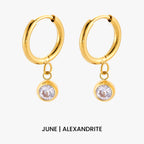 Birthstone Charm Hoops 15