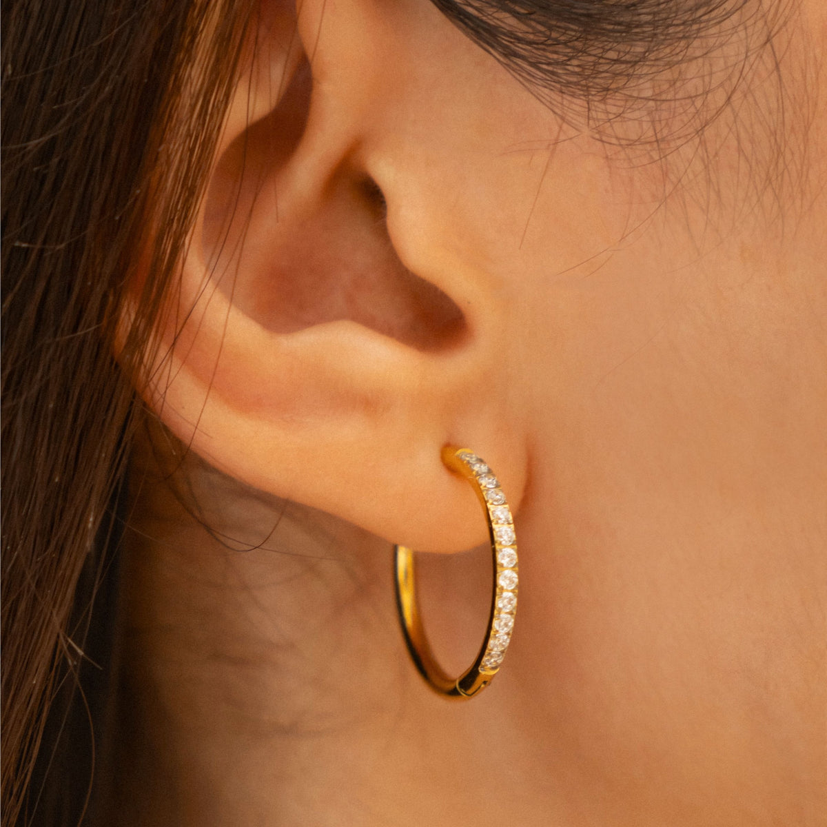 Large Pavé Hoops 1