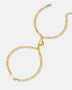 Magnetic Heart Cuban Chain Bracelet | Gold 1